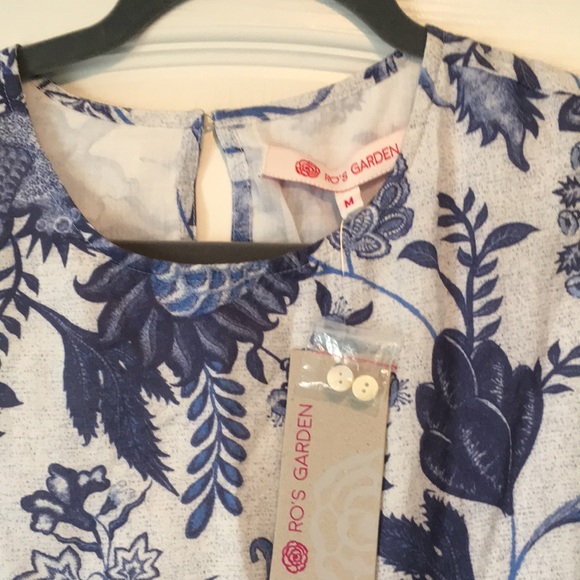 NWT Ro’s Garden Tiffany Rene blue block print mini dress - Picture 5 of 15